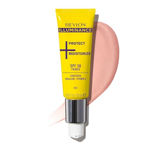 Revlon Illuminance Moisturizing Primer with SPF 30, Face Makeup Primer with Sunscreen, Squalane & Vitamin E, No White Cast, Transparent Finish, 003 Beauty & Personal Care REVLON