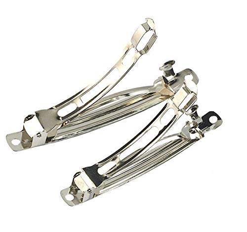 20pcs Assorted Size Metal Silver French Barrette Hair Clips for DIY Hair Clip Craft Bows Beauty & Personal Care Karuwil