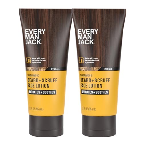 Every Man Jack Beard + Face Recovery Lotion-Moisturizes Relieves Dry Skin and Beard Itch - Light Sandalwood Scent-Made w/Naturally Derived Ingredients Beauty and Personal Care Every Man Jack