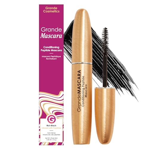 Grande Cosmetics GrandeMASCARA Conditioning Peptide Mascara - Buildable Volume & Length, Water-Resistant & Clump-Free - Lash & Extension Friendly Beauty & Personal Care Grande Cosmetics