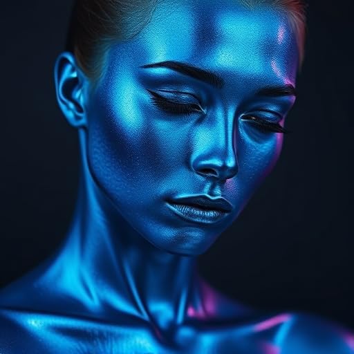Metallic Blue 32 Oz - Body Paints for Adults and Kids, Creates Stitch, Sonic, Dory, Genie Face Paint & Cosplay, Shimmery Face Paint Beauty & Personal Care Liquid Latex Fashions