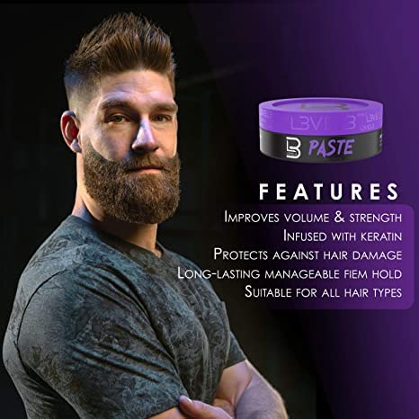 L3 Level 3 Hair Paste for Men - Long Lasting Hold Hair Styling Paste with Matte Finish - Adds Volume, Texture & Definition - Keratin Infused (Sample Beauty & Personal Care L3