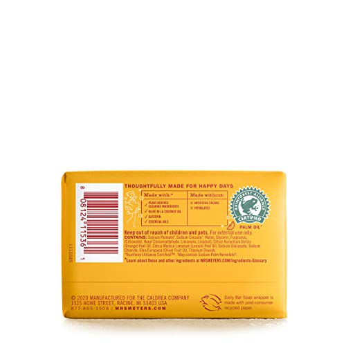 Mrs. Meyer's Clean Day's Bar Soap, Use as Body Wash or Hand Soap, Cruelty Free Formula Made with Essential Oils, Clementine Scent, 5.3 oz, 1 Bar Beauty & Personal Care Mrs. MEYER'S