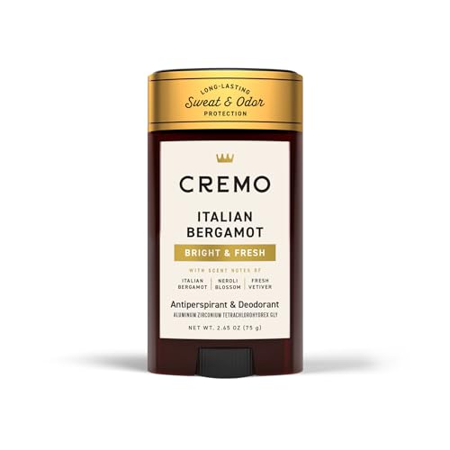 Cremo Italian Bergamot Antiperspirant & Deodorant for Men, 48-hour Sweat and Odor Protection, 2.65oz Beauty and Personal Care Cremo