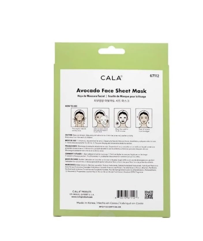 Cala Avocado Facial Mask Sheets - 5 Sheets Pack Beauty & Personal Care Cala