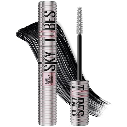 Maybelline Lash Sensational Sky Tubes Tubing Mascara, Extension-Like Lengthening Mascara, 24HR Eye Makeup with Shea Butter & Castor Oil, Very Black, 1 Beauty & Personal Care MAYBELLINE