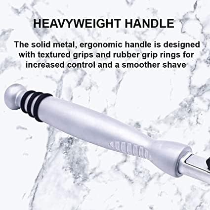 Taconic All?Metal Heavyweight Chrome Razor - Gillette® Atra-Compatible Twin Blade Handle with 10 Pivot Plus Personna Blades, Ergonomic Grip, Durable Beauty and Personal Care Taconic Shave