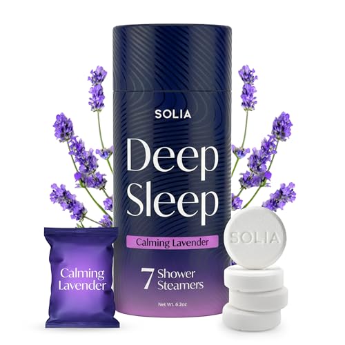 Deep Sleep Lavender Shower Steamers, Patented Calm Shower Steamers Lavender Aromatherapy Bath Bombs for Women, Relaxing Gifts for Women and Men Beauty and Personal Care Solinia