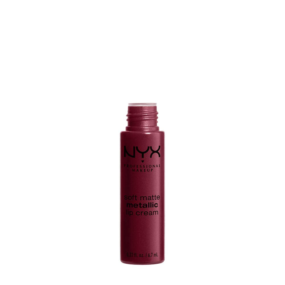 NYX PROFESSIONAL MAKEUP Soft Matte Metallic Lip Cream, Liquid Lipstick - Madrid (Cranberry Red) Beauty & Personal Care NYX PROFESSIONAL MAKEUP