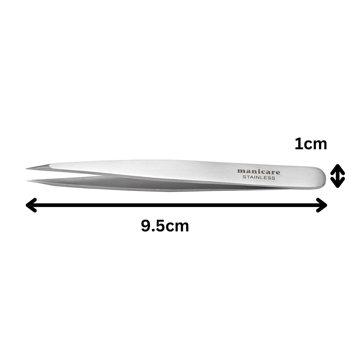 Manicare Point Tweezer - Surgical Grade Stainless Steel, Sharp Pointed Tips, Precision Plucking, Eyebrow Tweezing, Removes Unwanted Facial Hair Beauty and Personal Care Manicare
