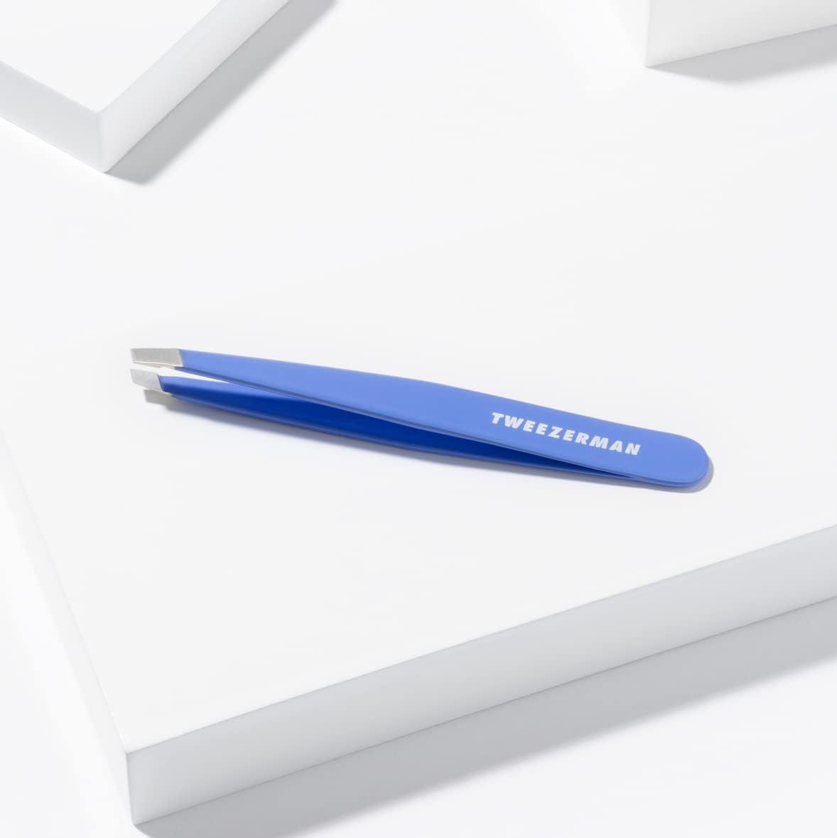 Tweezerman Stainless Steel Slant Tweezer - Eyebrow Tweezers for Women and Men (Lapis Blue) Beauty & Personal Care Tweezerman