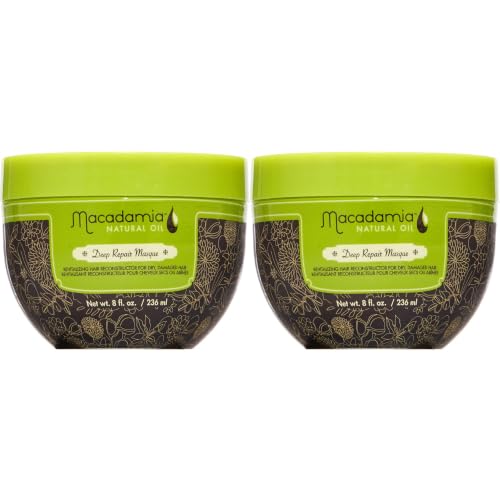 Macadamia Natural Oil Deep Repair Masque - Hydrating, Deep Conditioning Hair Mask for Dry & Damaged Hair, 8 oz, Pack of 2