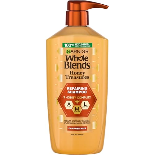 Garnier Whole Blends Honey Treasures Repairing Shampoo, Hair Repair Formula for Dry, Damaged Hair with Acacia, Manuka, and Lavender Honeys, 28 Fl Oz Beauty and Personal Care Garnier Default Title