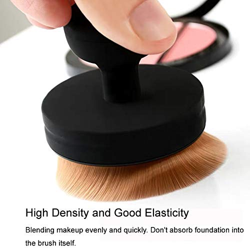 Flat round shaped Foundation Makeup Brush, Kabuki Liquid Foundation Brush Portable Cosmetic Brush Large Full Coverage Face Body Makeup Brush Beauty & Personal Care Sohynca