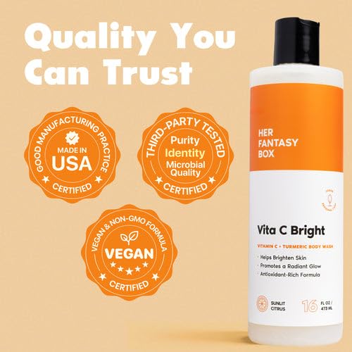Her Fantasy Box | Vita C Bright Turmeric Body Wash - Antioxidant?Rich Citrus Cleanser with Vitamin C & Turmeric for Radiant, Even-Looking Skin Beauty & Personal Care Her Fantasy Box