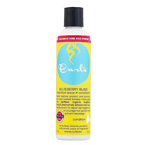 Curls Blueberry Bliss Reparative Leave In Conditioner - Repair Damage and Prevent Breakage - Encourage Hair Growth - For Wavy, Curly, and Coily Hair Beauty and Personal Care Curls Default Title