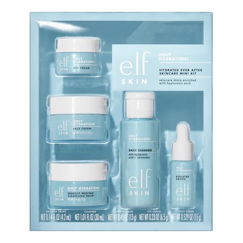 e.l.f. SKIN Holy Hydration! Hydrated Ever After Skincare Mini Kit, Cleanser, Makeup Remover, Moisturizer & Eye Cream For Hydrating Skin Beauty & Personal Care e.l.f.