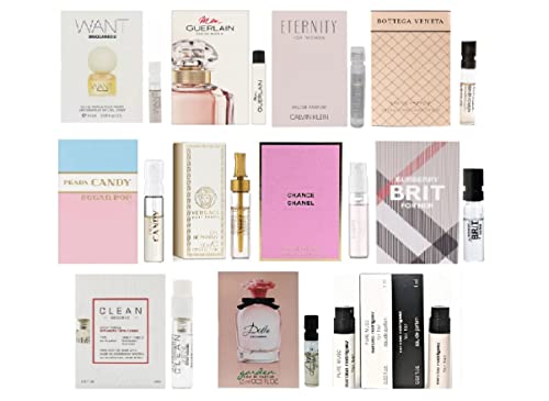 Women's Perfume Sampler Lot x 12 Sample Vials - High End Desginer Fragrance Samples (Set 1a) Beauty & Personal Care Viktor & Rolf, Yves Saint Laurent, Versace, Marc Jacobs, CK, etc.