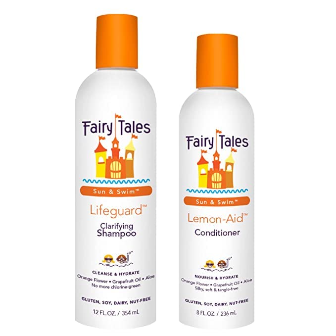 Fairy Tales Sun & Swim Shampoo & Conditioner for Kids - Chlorine Removal Swim Shampoo, Removes Green Pool Tones, Sea Salt & Mineral Buildup Beauty & Personal Care Fairy Tales