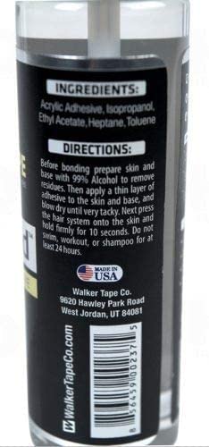 Walker Tape Co. Ultra Hold Hair System Adhesive 1.4 fl oz Brush-On Long-Lasting Waterproof Wig Glue Clear-Drying Lace Wig Adhesive for Sensitive Skin