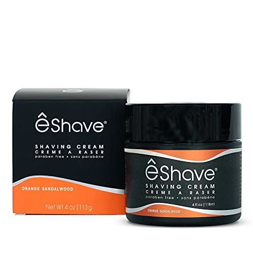eShave Shaving Cream for Men, Orange Sandalwood, prevents shaving irritation and razor burn, generates a rich lather for a soft, silky, Smoothest Beauty and Personal Care eShave