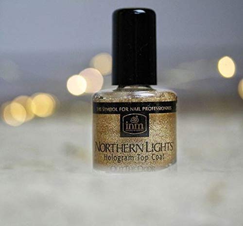 INM Northern Lights Hologram Top Coat Gold .5 oz