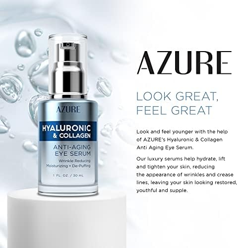 Hyaluronic Acid & Collagen Eye Serum, Anti-Aging Korean Skin Care, 2 Pack Beauty & Personal Care Azure Cosmetics