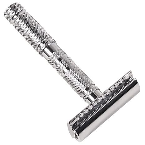 Parker A1R TRAVEL SAFETY RAZOR - Compact 4-Piece Double Edge Safety Razor with Protective Leather Case - Ideal for Everyday Use - Iconic Brand Beauty and Personal Care Parker Safety Razor