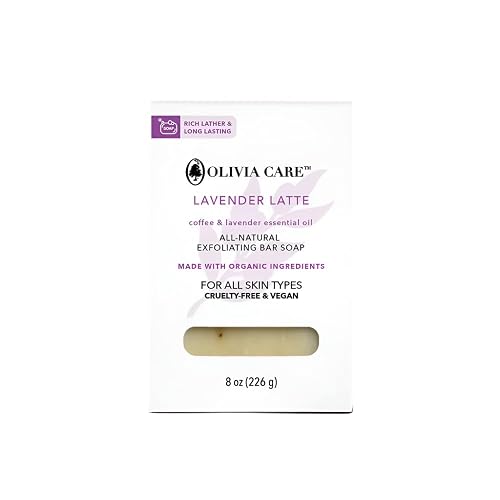 Olivia Care Exfoliating Bar Soap, Coffee Beans, 100% Natural, Organic Ingredients, Clean Energize Mind Body, Full of Vitamin & Antioxidants (Lavender Beauty & Personal Care Olivia Care