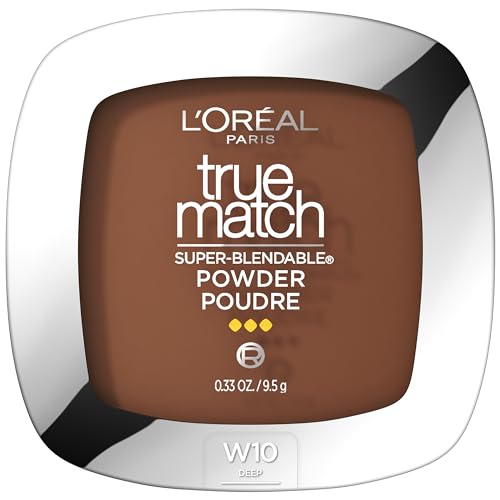 L'Oreal Paris True Match Super Blendable Oil Free Powder Foundation, W10 Deep, 0.33 oz