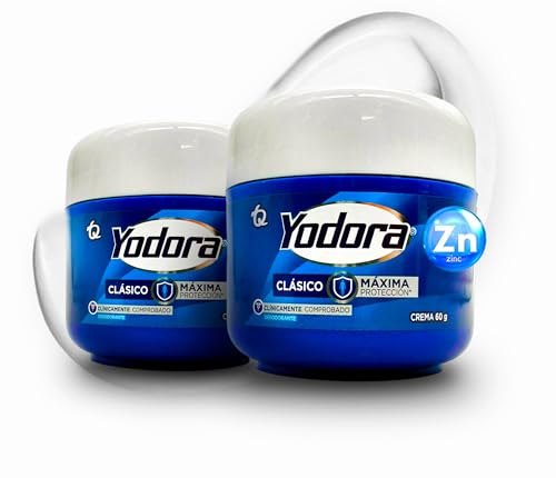 PACK OF 2-60gr Yahve - Yodora Clásico Cream Deodorant -Gentle Formula for Sensitive Skin - Hydrating and Vegan Deodorant - 24-Hour Protection Beauty and Personal Care Yahve