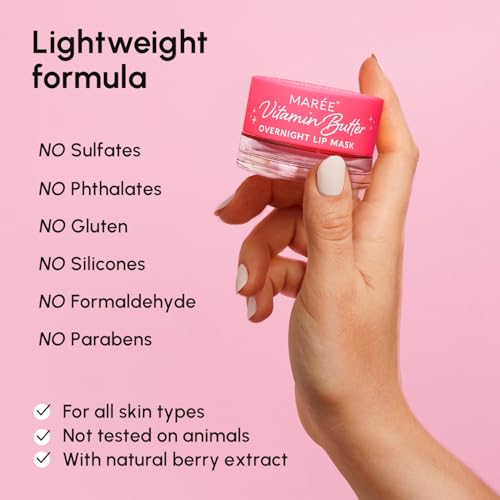 MAREE Lip Moisturizer & Overnight Lip Mask – Hydrating Butter Balm with Hyaluronic Acid for Very Dry Lips – Intensive Lip Care, 1pc Beauty & Personal Care MAREE