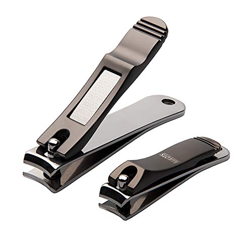 ILLILOTS Nail Clippers Set with Build-in Nail File, Durable Sharp Zinc Alloy Fingernail Clipper and Toenail Clipper with Tin Case, Matte Gray Beauty & Personal Care ILLILOTS