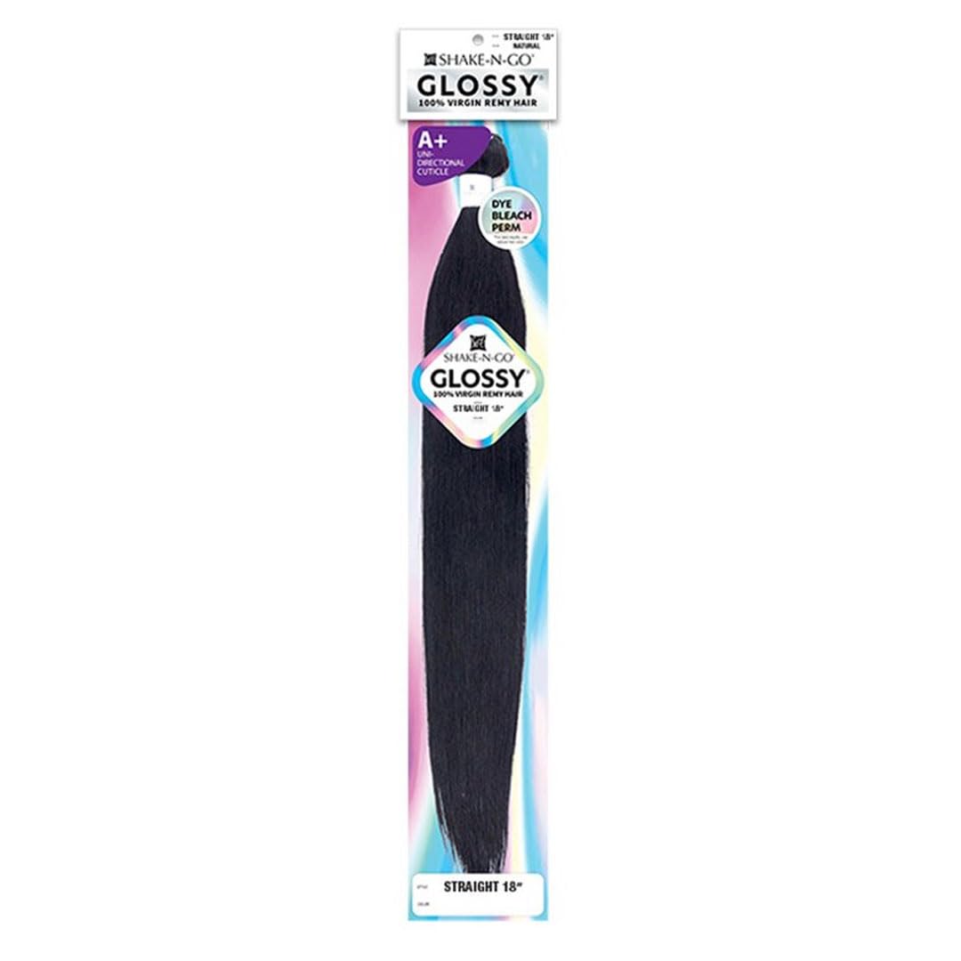 Shake N Go Virgin Remy Hair Weave Glossy Straight 16" (Color : Natural)