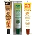 VIA NATURAL Ultra Care Jamaican Black Castor Oil, Excellent Hot Oil Mositurizer, Tea Tree & Argan Oil For Hair, Scalp & Body, Bundle (1.5 fl.oz Each) Beauty & Personal Care Via Inc.
