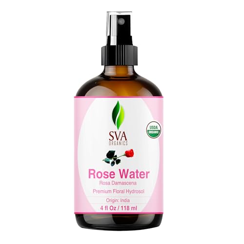 SVA ORGANICS Rose Water 4oz (118 ml) Refreshing Rose Water Spray for Skin Care, Skin Hydration, Bath, Soaps, Haircare & Aromatherapy Beauty & Personal Care SVA ORGANICS