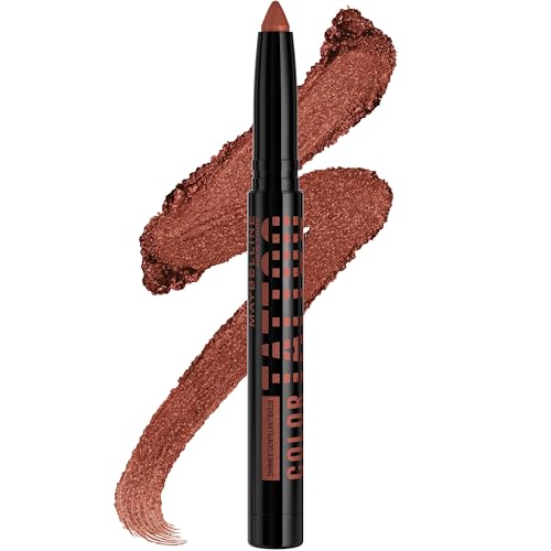 MAYBELLINE Color Tattoo Longwear Multi-Use 24HR Eye Shadow Stix, Rich, Long Lasting Eyeshadow, Eyeliner and Eye Primer Stick, I Am Spicy (Copper Rose