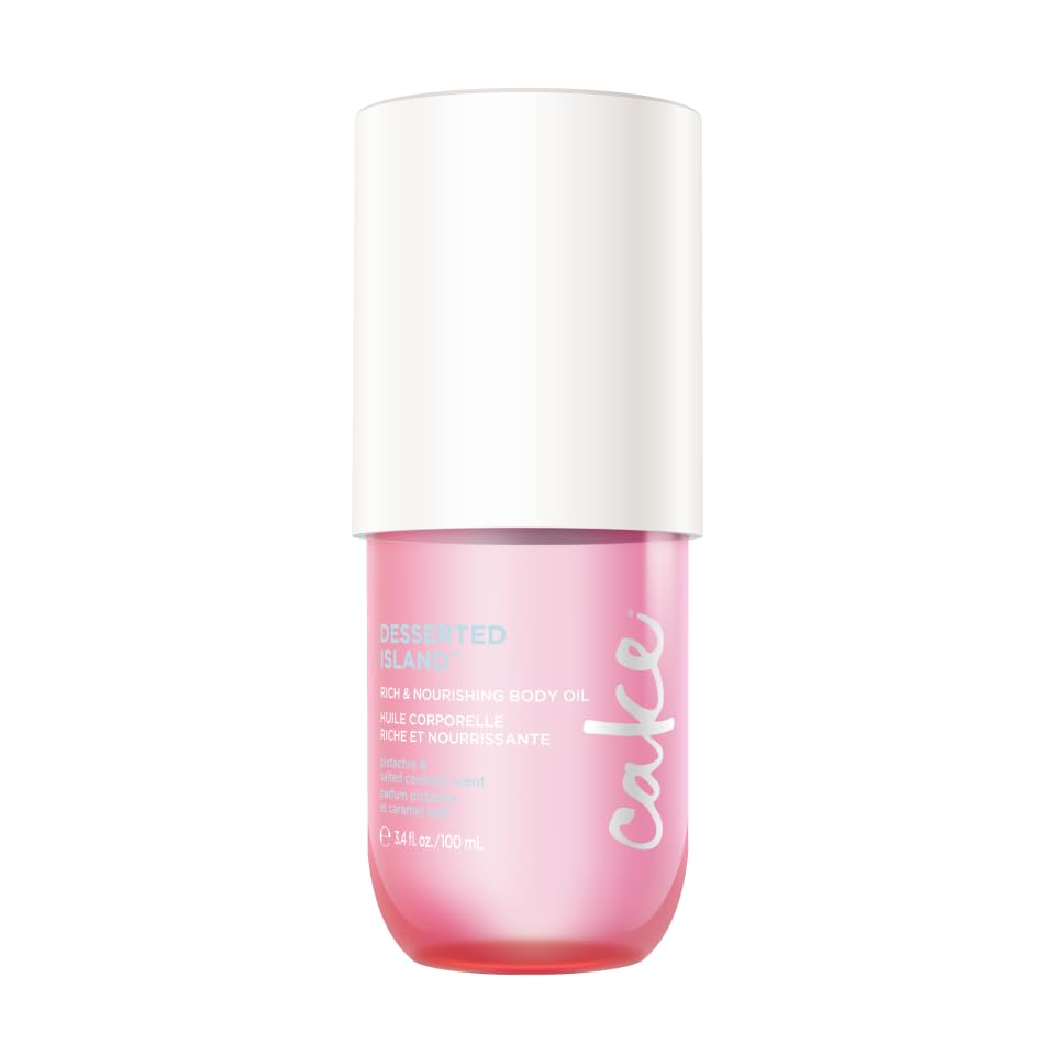 Cake Beauty Body Oil, Desserted Island - Rich & Nourishing Body Oil, Radiance Enhancing - Argan Oil, Aloe, Camelia Leaf Extract - For Dry Skin - 100 Beauty & Personal Care Cake Beauty