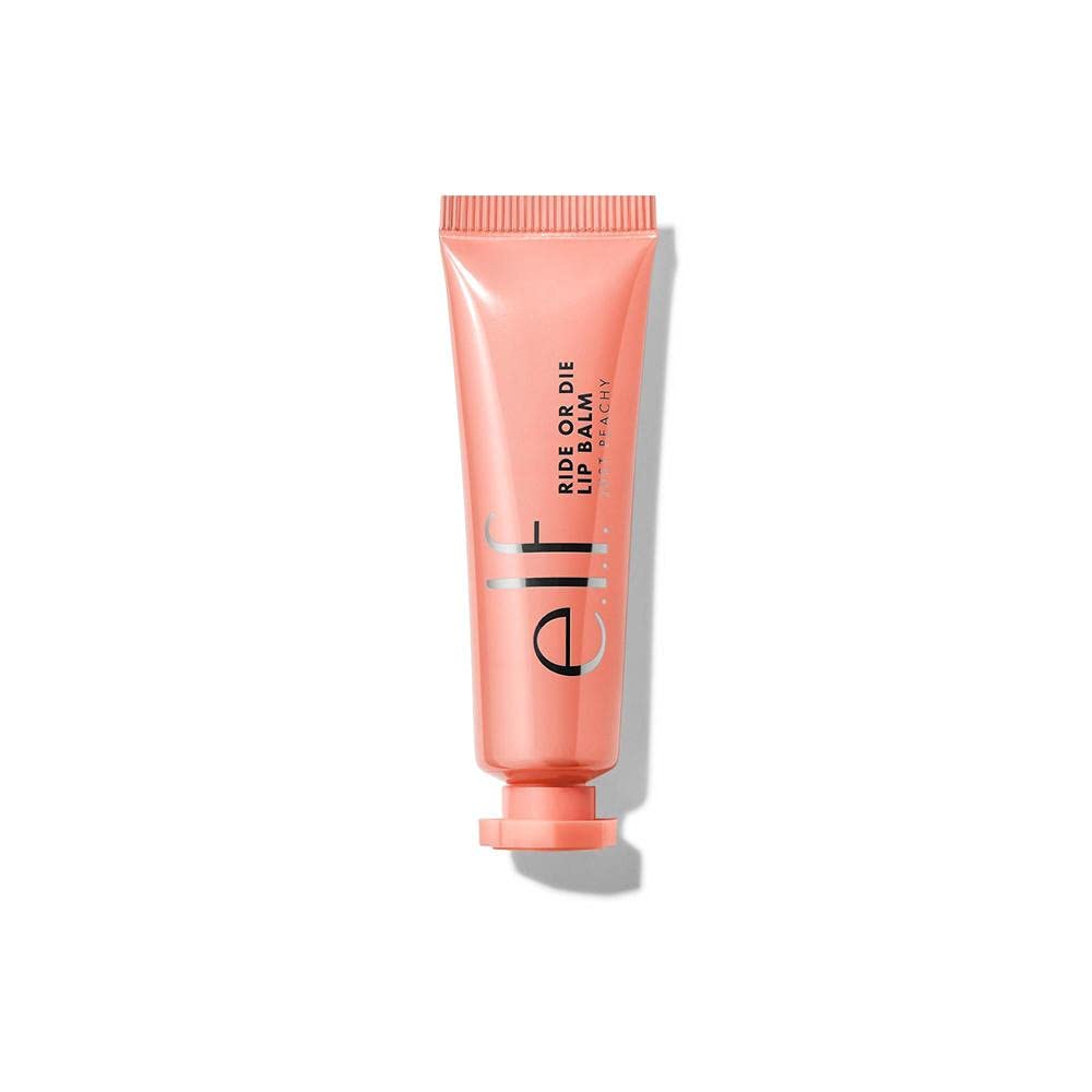 e.l.f. Ride or Die Lip Balm, Ultra-Hydrating Tinted Lip Balm, Infused with Jojoba Oil, Sheer Finish, Just Peachy, 0.42 Oz (12g) Beauty & Personal Care e.l.f.