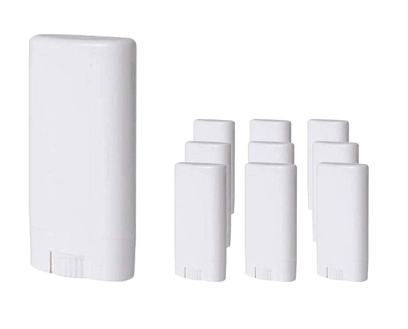 Healthcom 15pcs 15ml White Plastic Deodorant Containers 0.5 Oz New Empty Oval Lip Balm Tubes Twist-Up Deodorant Container for Lipstick Crayon Beauty and Personal Care Healthcom