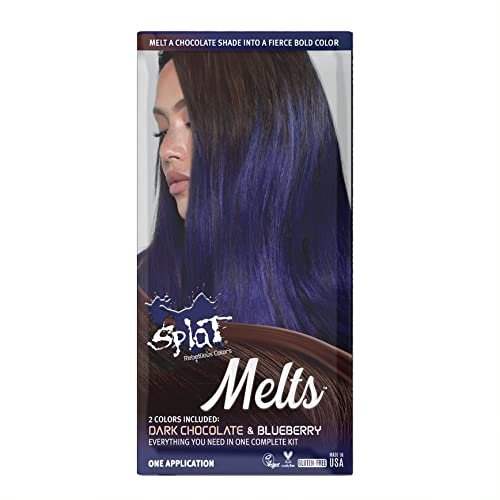 SPLAT MELTS COMPLETE KIT WITH BLEACH AND 2 SEMI-PERMANENT HAIR COLORS (Blueberry & Dark Chocolate) Beauty & Personal Care Splat