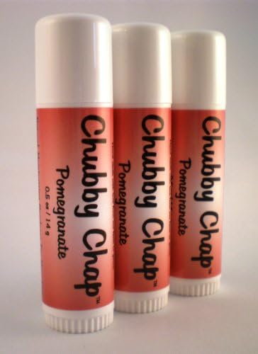 Chubby Chap - Three (3x) Large Jumbo Natural Lip Balm - .5 Ounce Pomegranate Beauty and Personal Care Chubby Chap