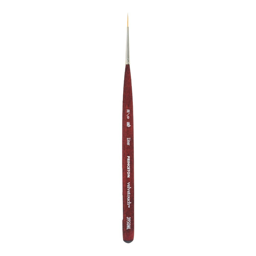 Princeton Velvetouch Mini Liner Brush, Synthetic, Short Handle, Size 20/0 inch, 1 Count