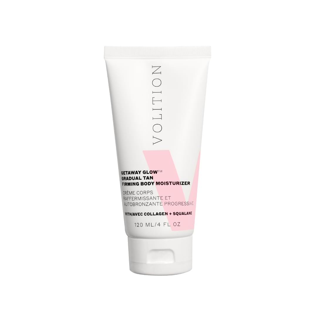 Volition Beauty Getaway Glow Gradual Tan Firming Body Moisturizer with Vegan Collagen + Squalane | Skin Smoothing Cream, Stretchmark Treatment Beauty & Personal Care Volition