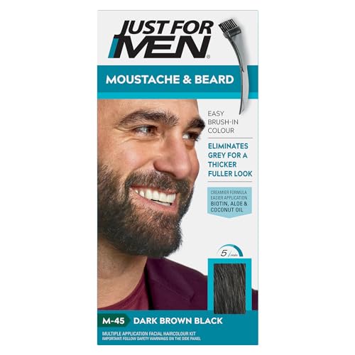 Just For Men Moustache And Beard Facial Hair Gel Colour M45 (Dark Brown Black) Beauty & Personal Care Just for Men