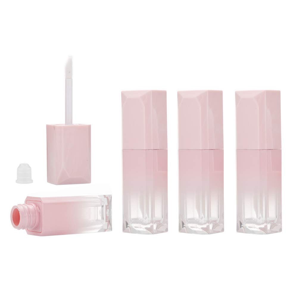 Healthcom 10Pcs 5ml Gradient Pink Empty Lip Gloss Tubes Plastic Mini Refillable Lip Balm Lipstick Bottle Lip Glaze Tube with Wand Travel Pipe Vials Beauty & Personal Care Healthcom