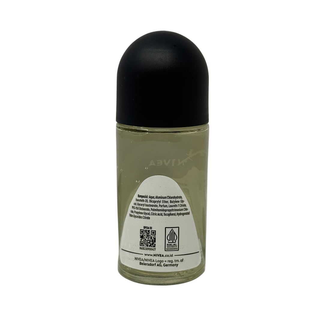 Nivea Men Black & White Invisible Original Roll On Deodorant 50ml - 48H Anti-Perspirant Protection - No White Marks or Yellow Stains - Long-Lasting Beauty and Personal Care NIVEA