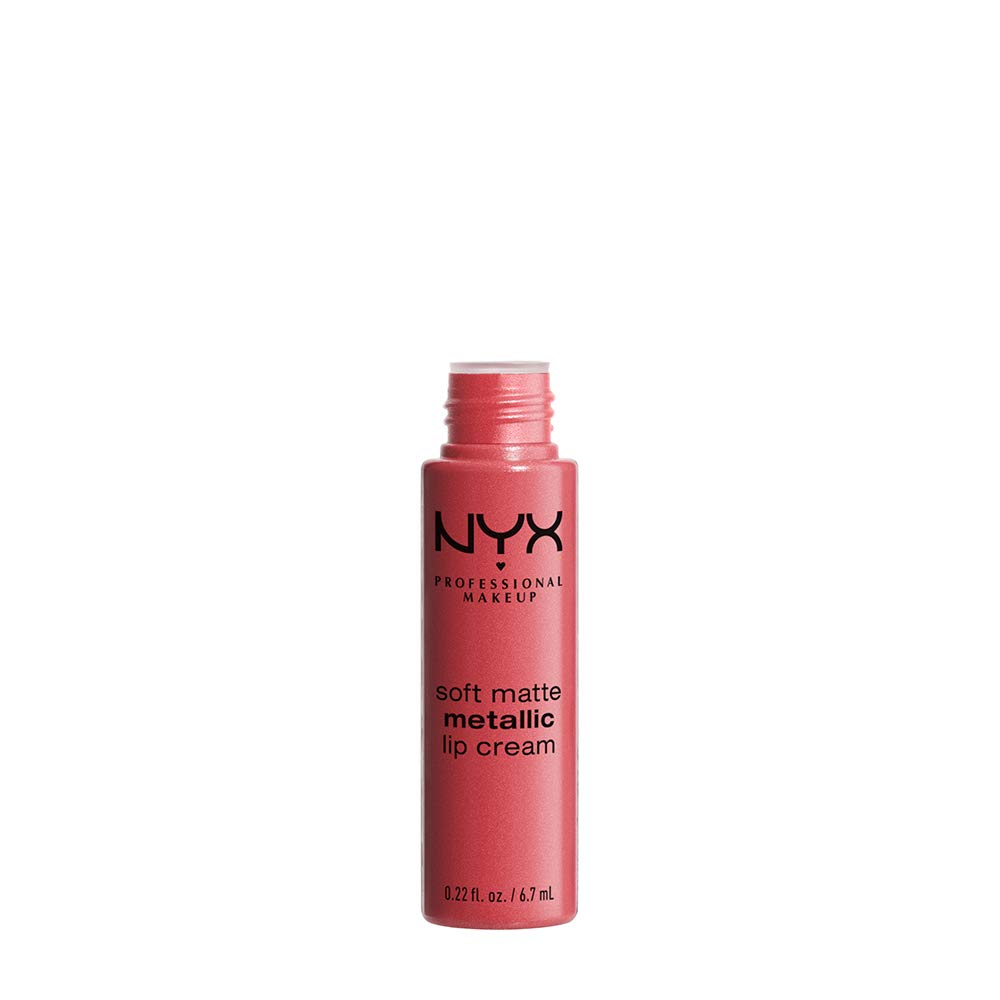 NYX PROFESSIONAL MAKEUP Soft Matte Metallic Lip Cream, Liquid Lipstick - Manila (Coral With Pink Undertone) Beauty & Personal Care NYX PROFESSIONAL MAKEUP