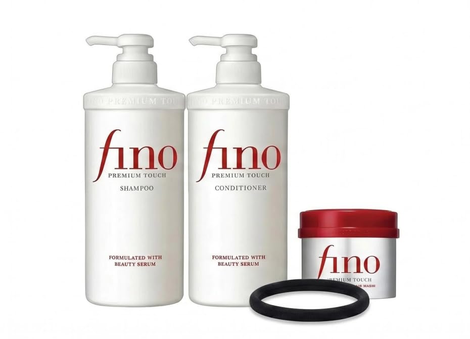 TJ SIGNATURE Fino Premium Touch Hair Care Set - Shampoo (550ml), Conditioner (550ml) & Mask (230g) - 4-Piece J-Beauty System for Dry Damaged Hair Beauty & Personal Care TJ SIGNATURE