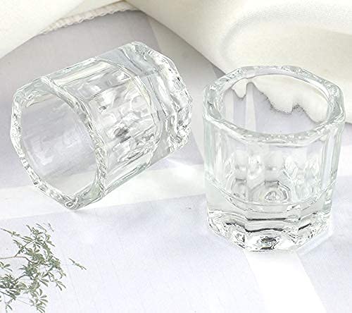 PandaSpa 2 Pieces Dappen Dish Crystal Bowl Glass Acrylic Nail Liquid Powder Nail Art (Pack of 4) Beauty & Personal Care Pandaspa